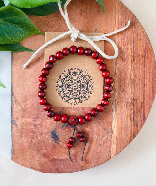Earthy Redwood tie bracelet 8mm