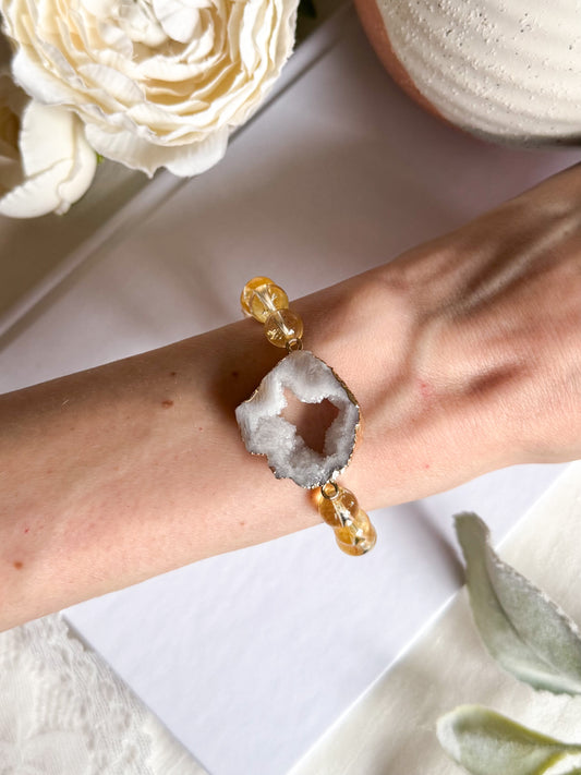 Mellow Yellow Druzy Agate Bracelet