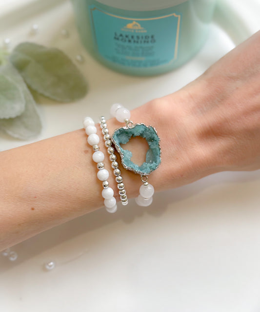 The Balancing Blue Druzy Agate Bracelet