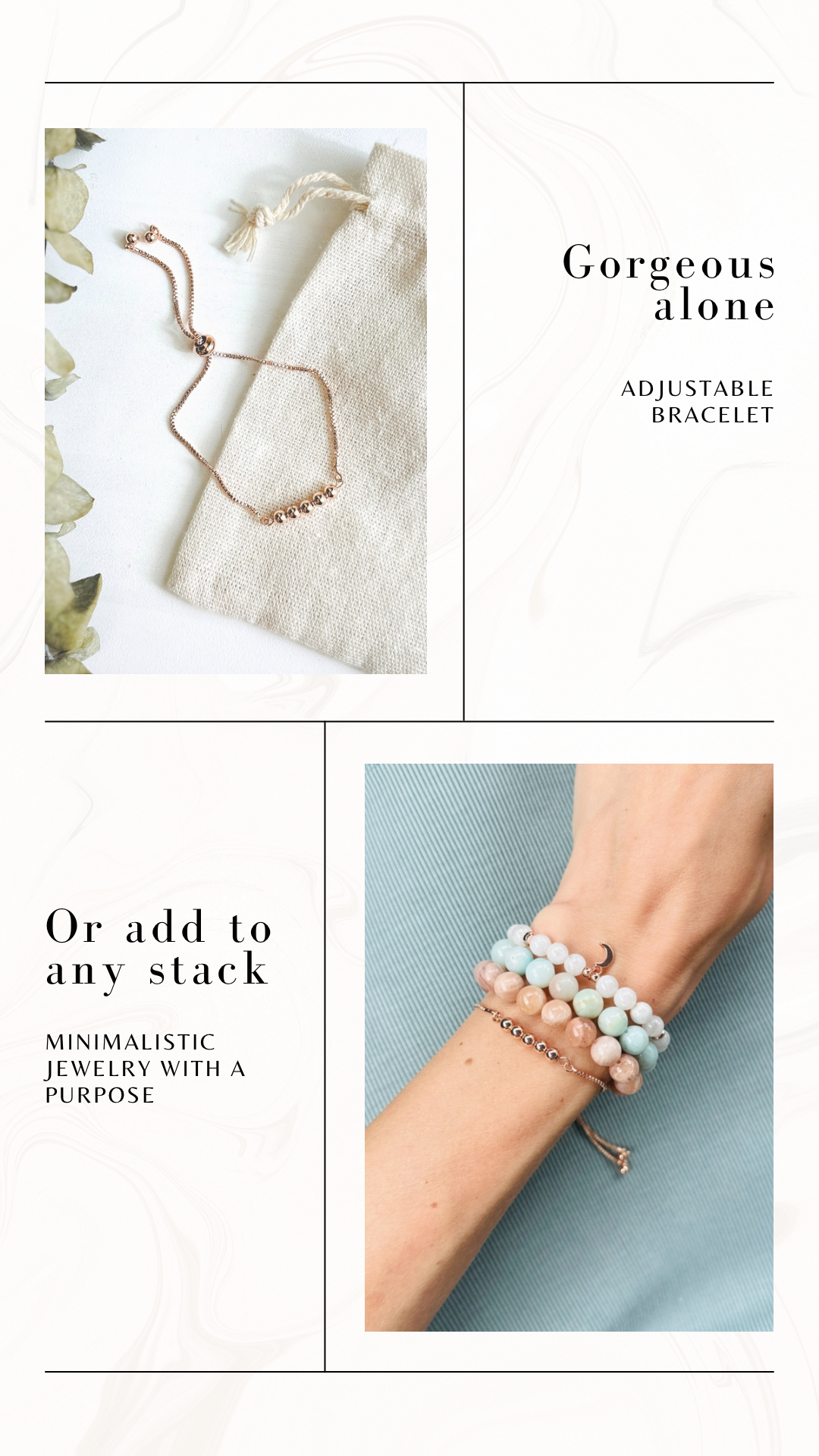 Hematite Minimalist Bracelet.