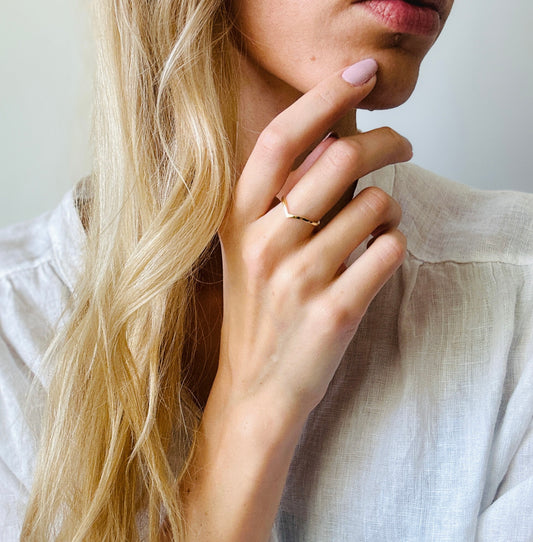 The Gold Chevron Ring