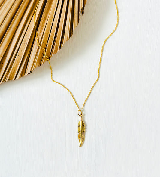 The Gold Feather Necklace