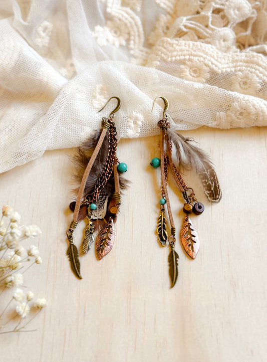 The Sienna Feather Earrings