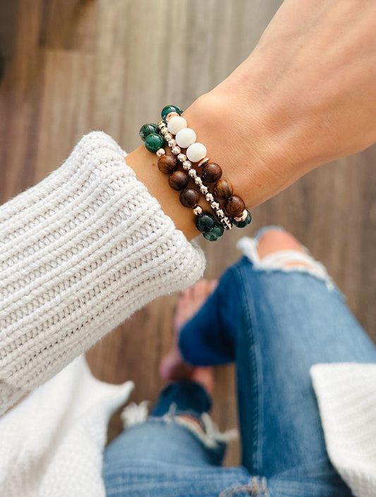 Moss agate gemstone bracelets