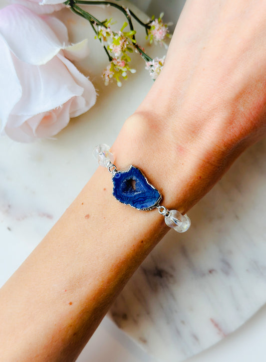 Violet Aura Geode bracelet