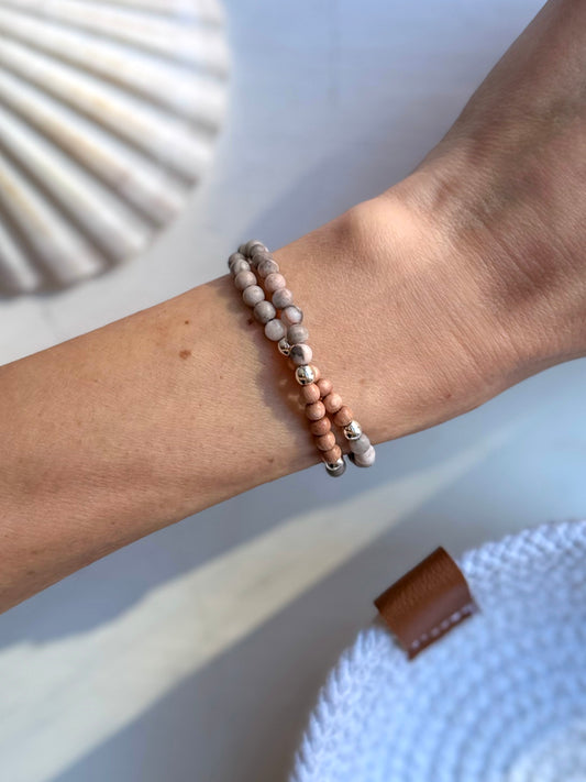 The Pink Zebra Jasper Wrap Bracelet
