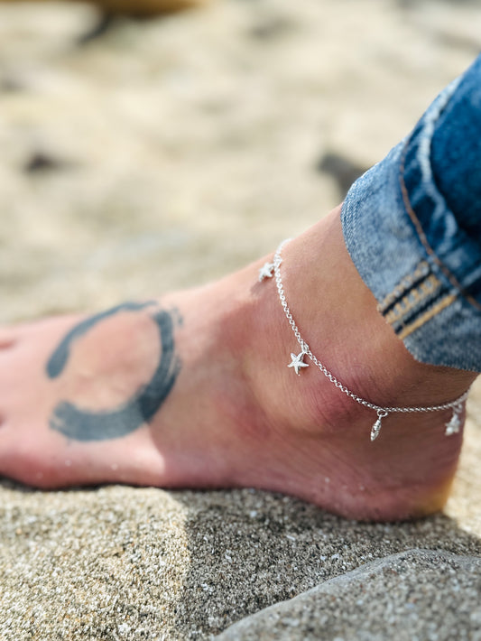 Sterling Starfish Anklet