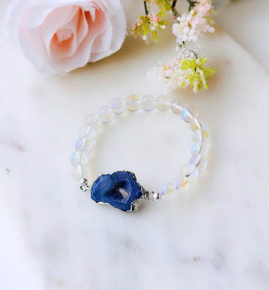 Violet Aura Geode bracelet