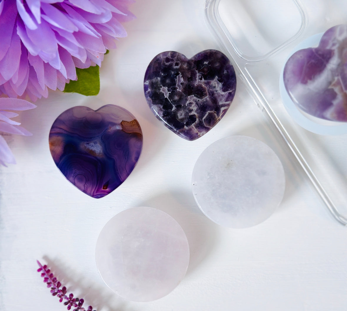 Amethyst Heart Phone Grip