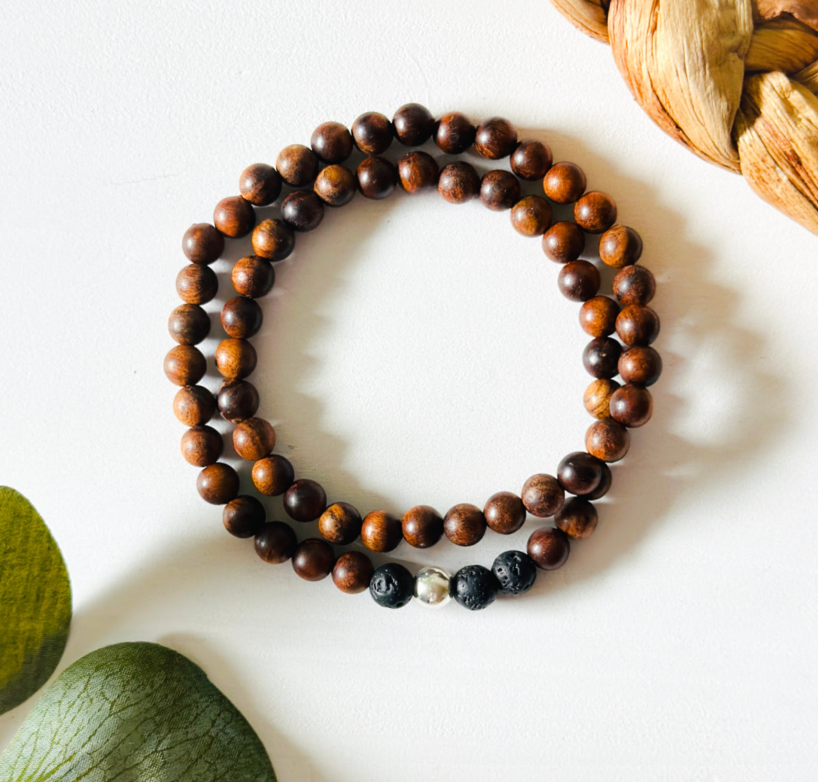 The Sandalwood 1/2 Wrap Bracelet