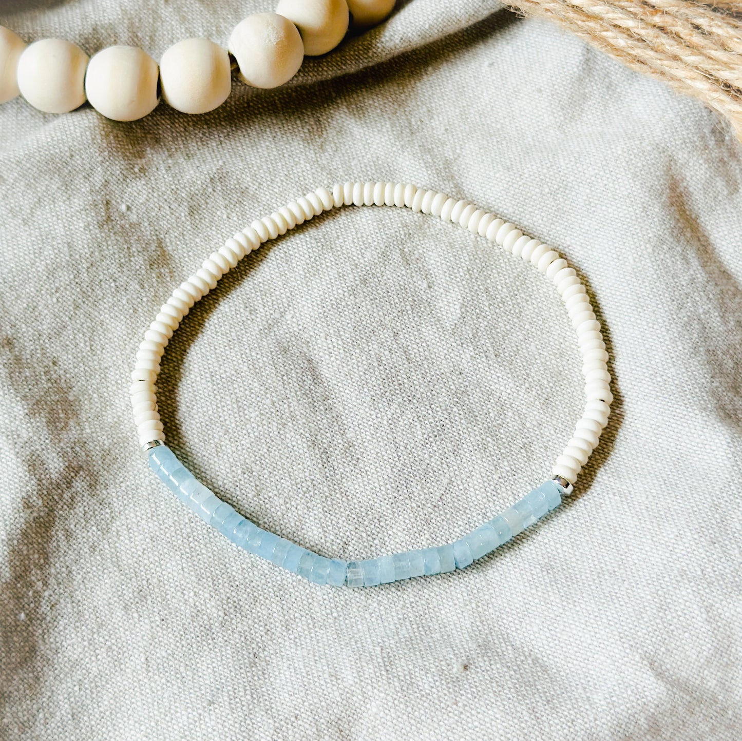 Aquamarine Rondelle Anklet