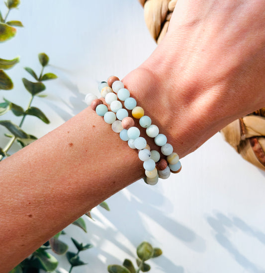 Amazonite wrap bracelet for courage