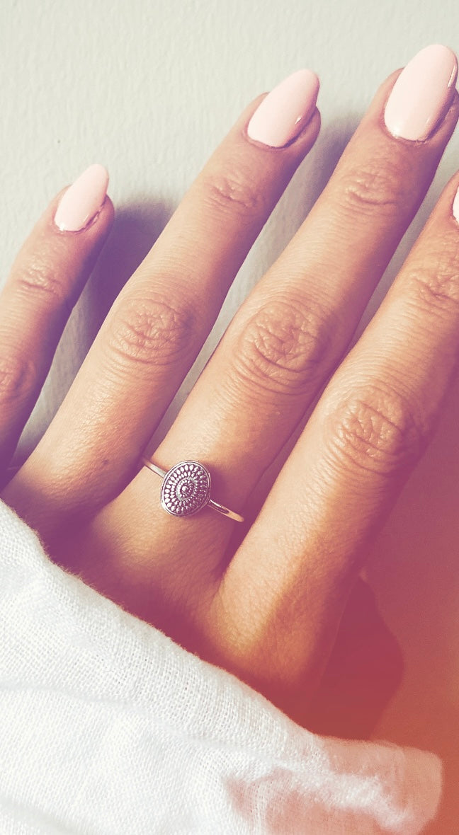 Vintage style ring with a unique design.  Sterling Silver Canada