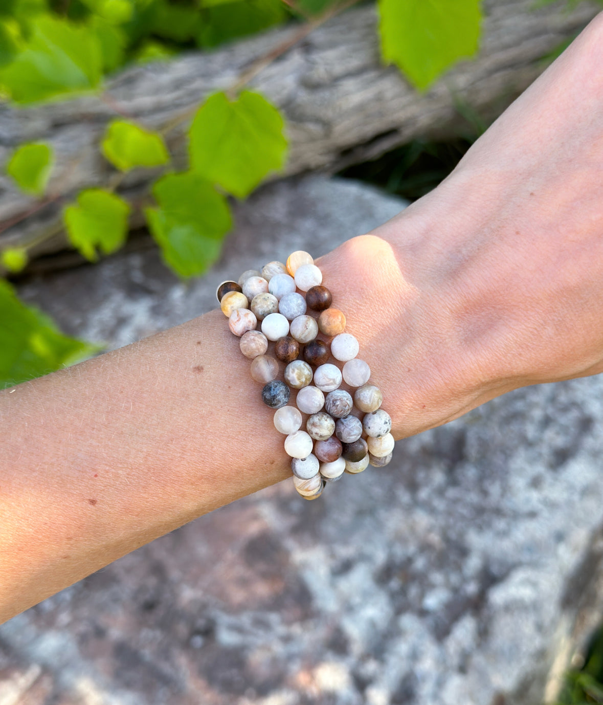 The Bamboo Leaf Agate Wrap Bracelets