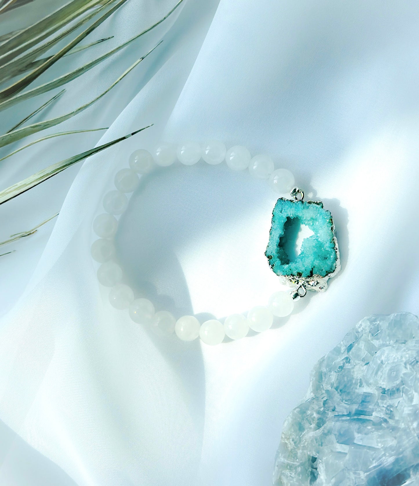 Balancing Blue Druzy Agate Bracelet