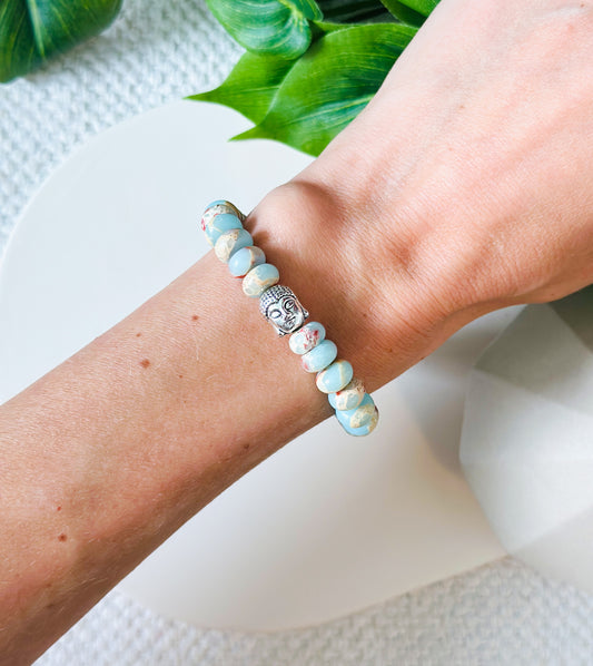 Sea Sediment Imperial Jasper Rondelle 8mm