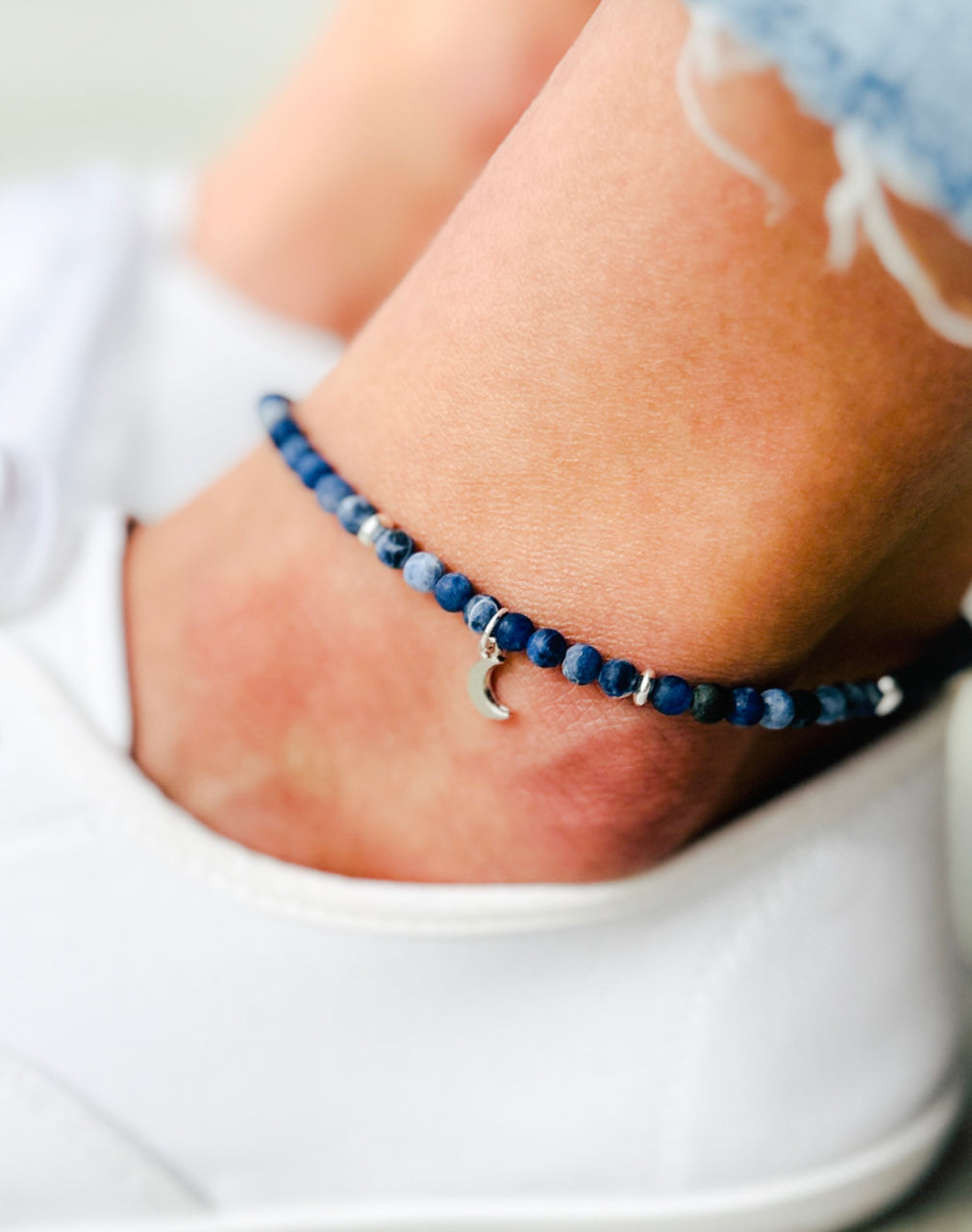 blue anxiety relief gemstone anklet canada