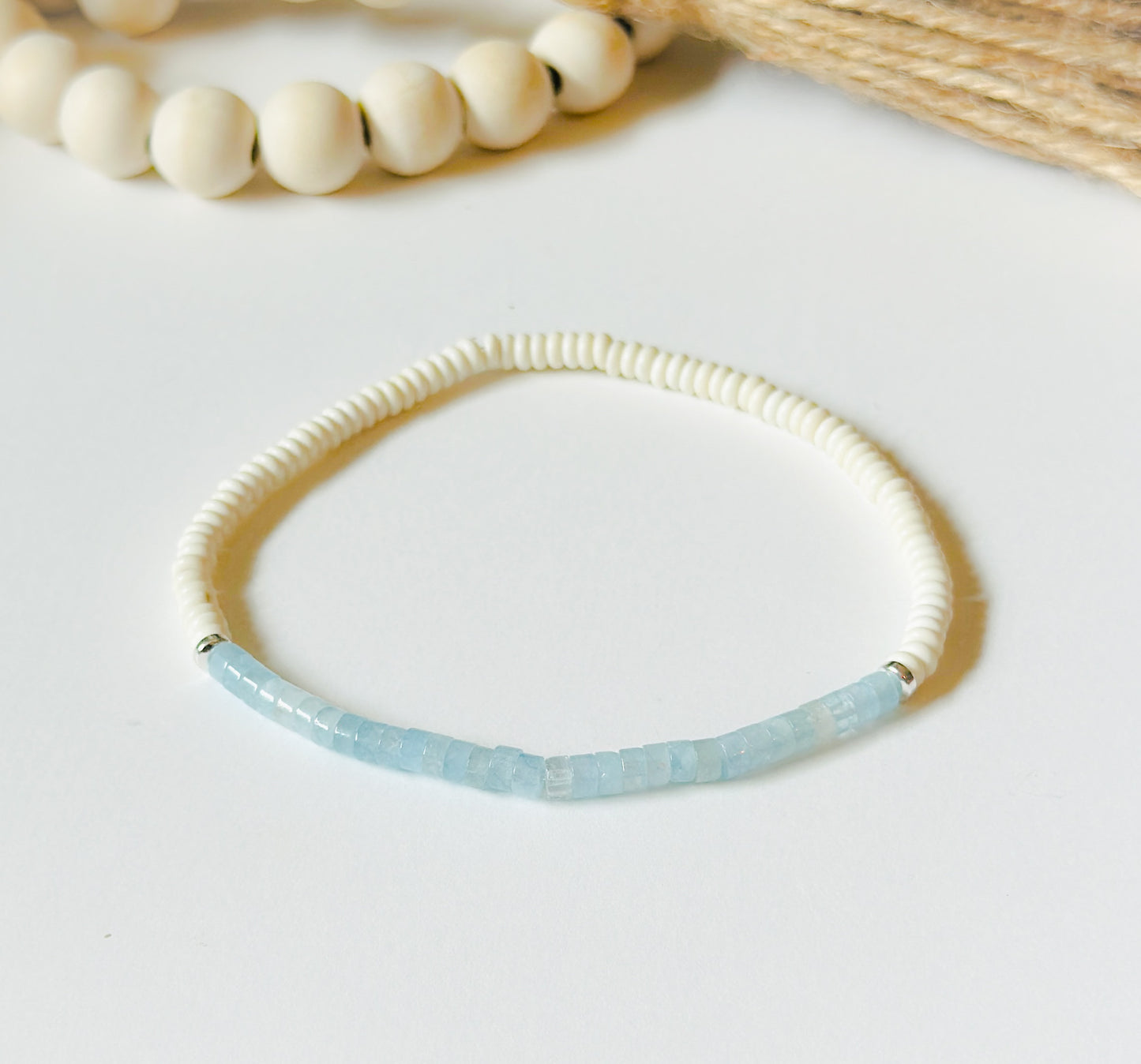 Aquamarine Rondelle Anklet