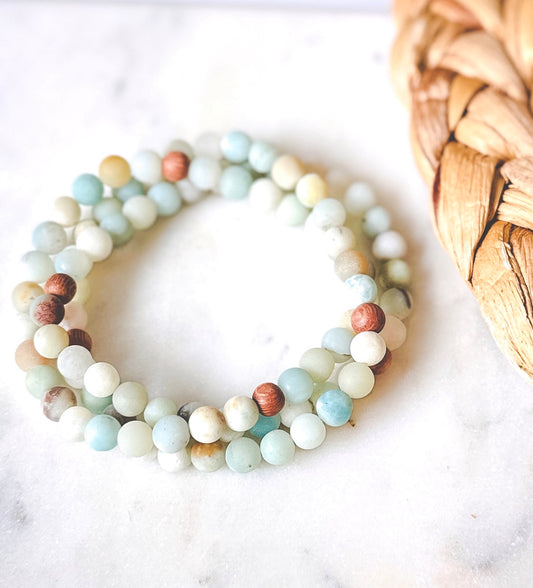 Amazonite wrap bracelet for courage