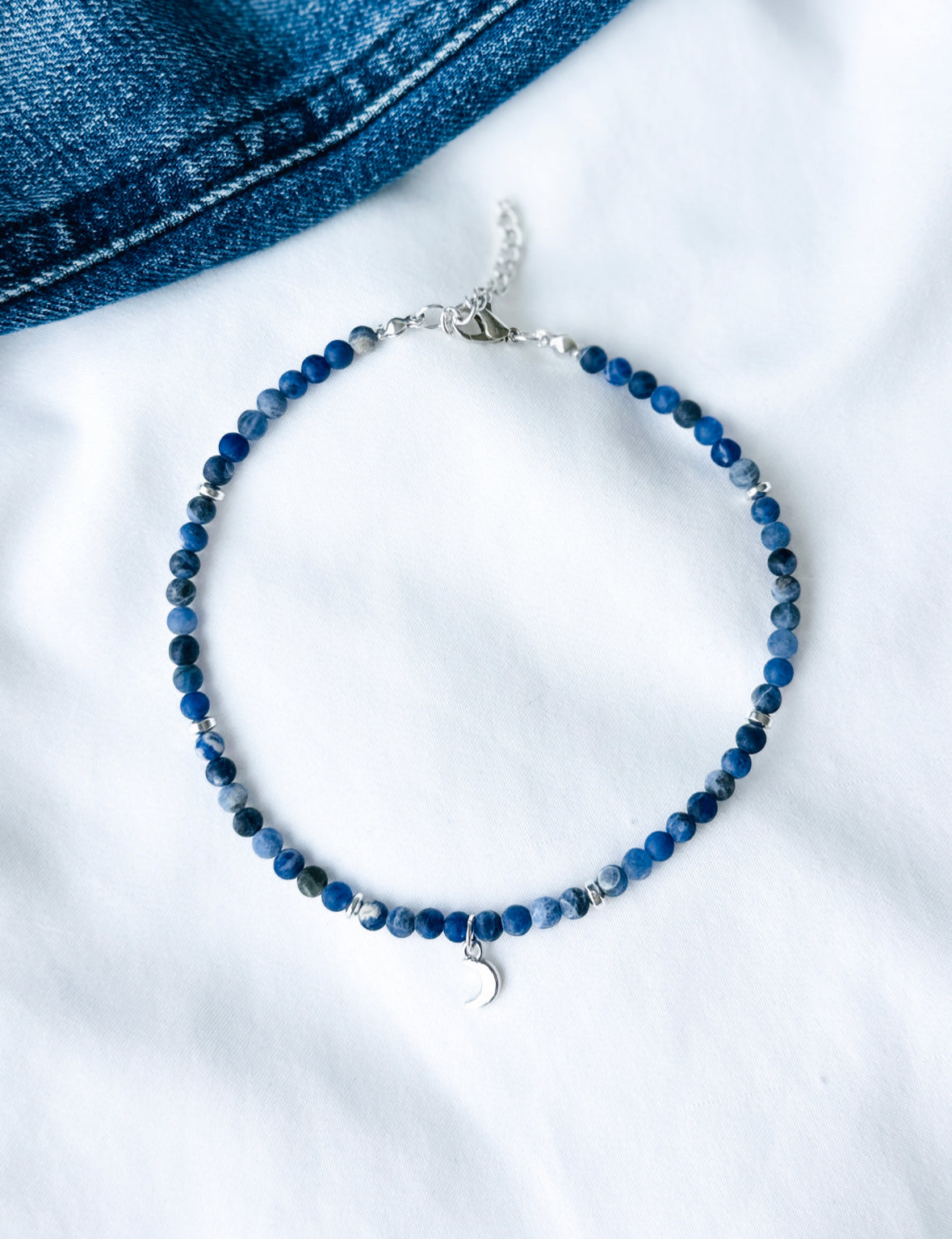 blue anxiety relief gemstone anklet canada