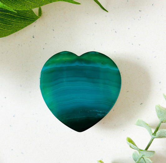 heart green agate phone grip