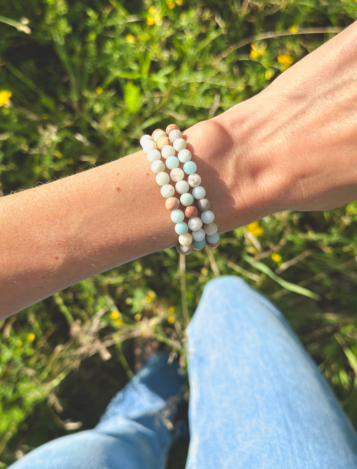 Amazonite wrap bracelet for courage