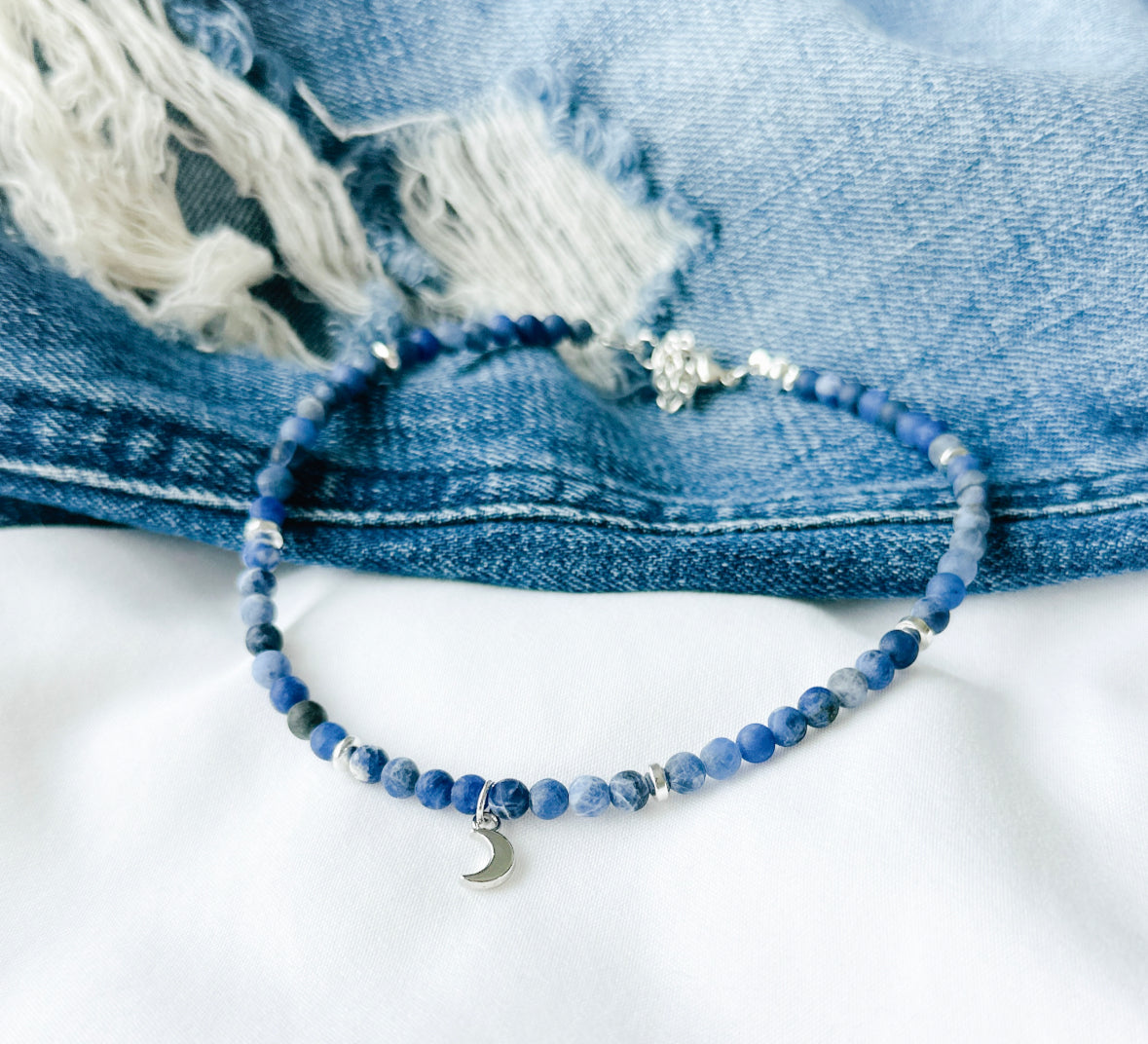 blue anxiety relief gemstone anklet canada