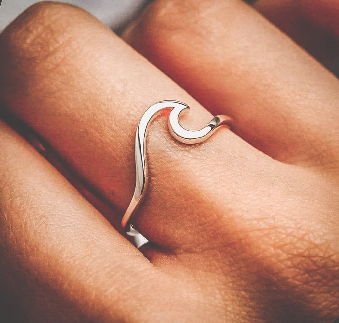 sterling silver wave ring