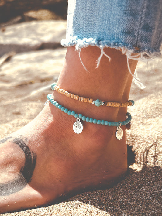boho gemstone anklet canada