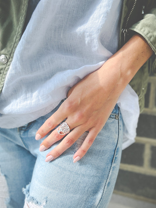 tree of life sterling silver ring Ring Silver