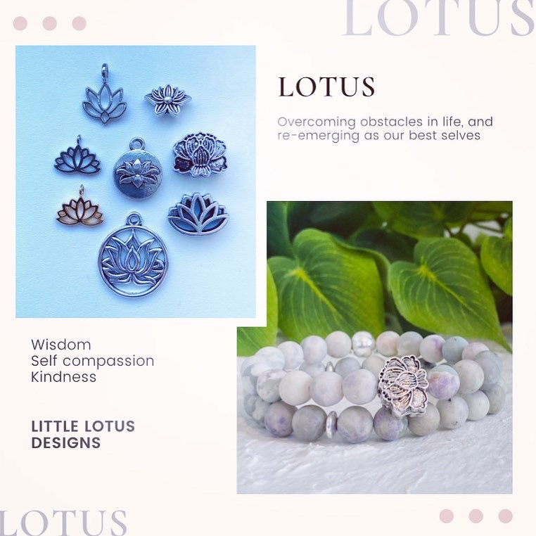 Stunning White Agate Lotus Stack.