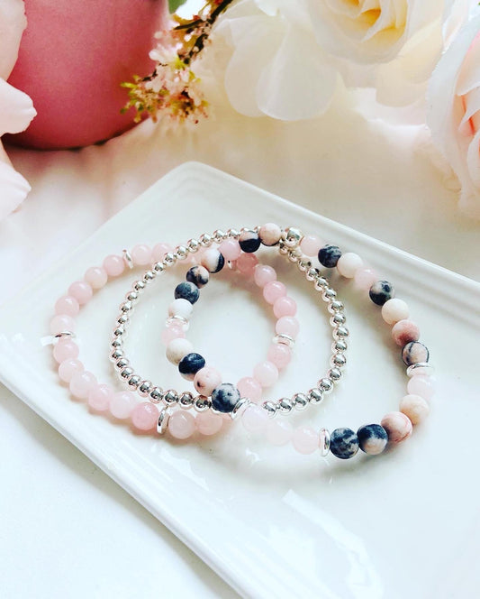 pink zebra jasper gemstone healing bracelets