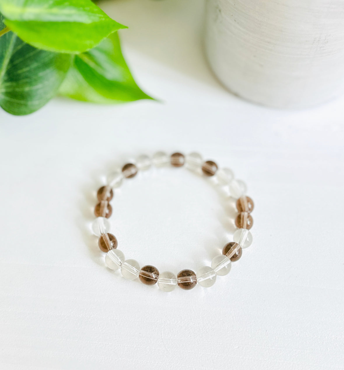 Smoky Quartz + Clear Quartz "Master Healer" Bracelet