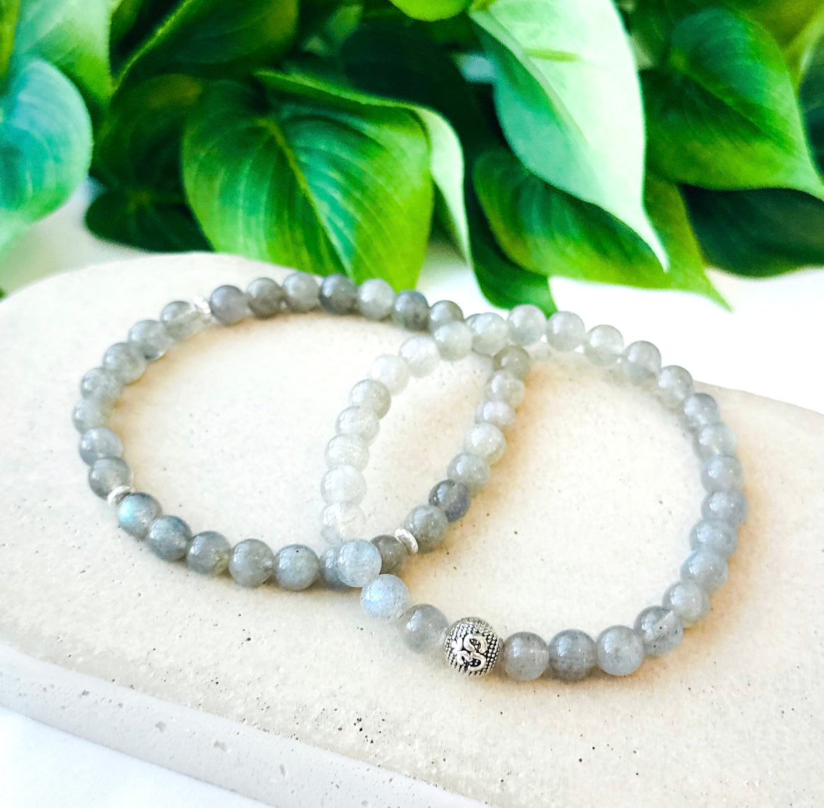 Om Stack Labradorite Bracelet