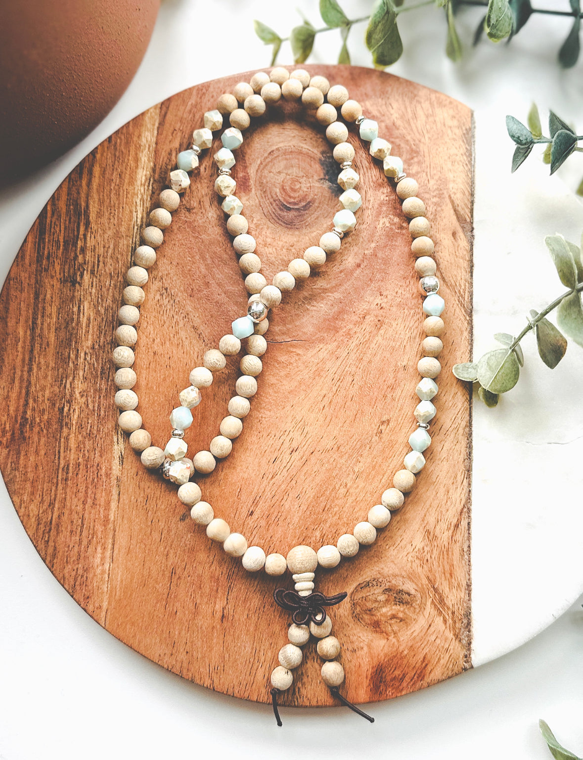 Matte Sandalwood Mala Necklace