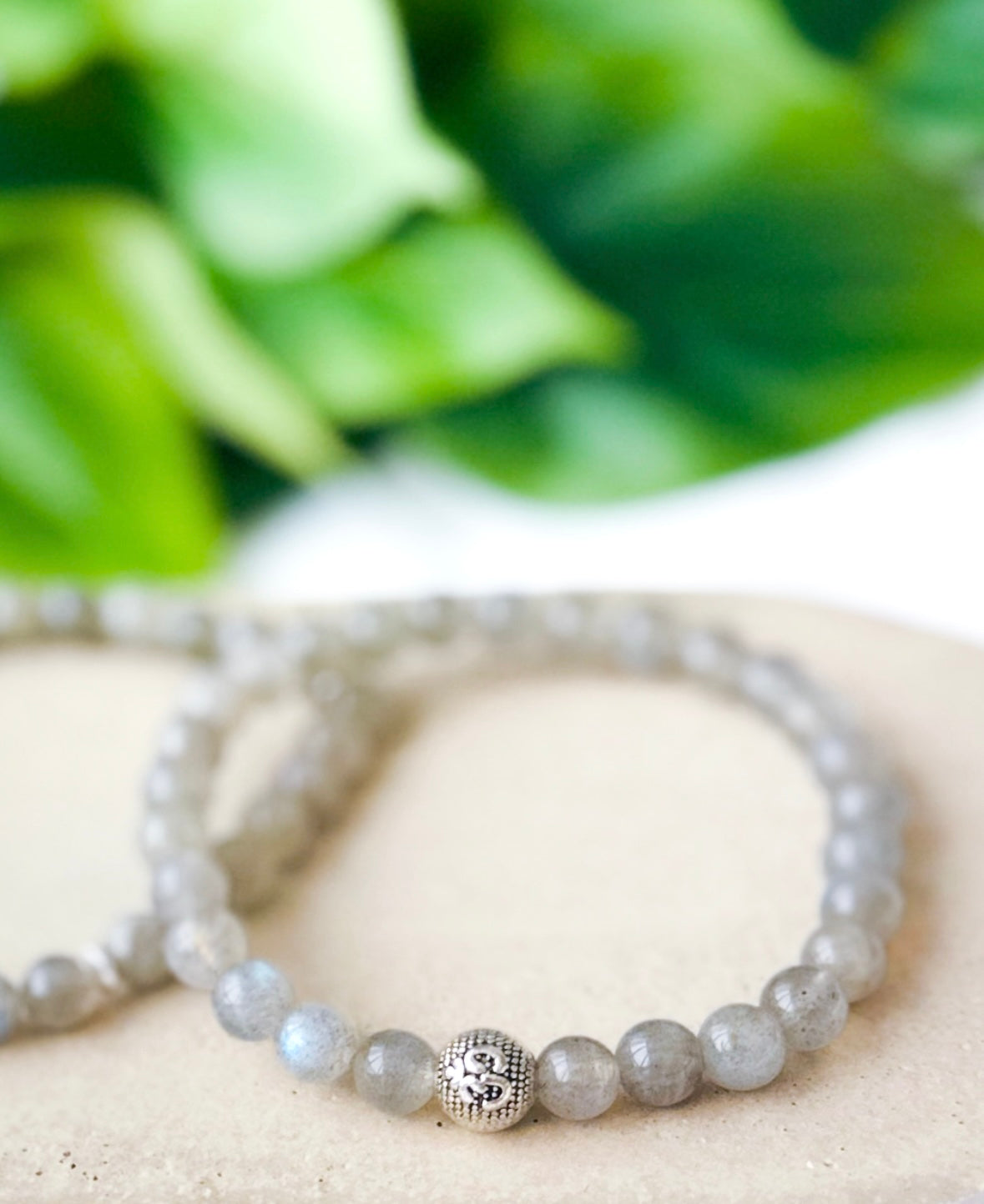 Om Stack Labradorite Bracelet