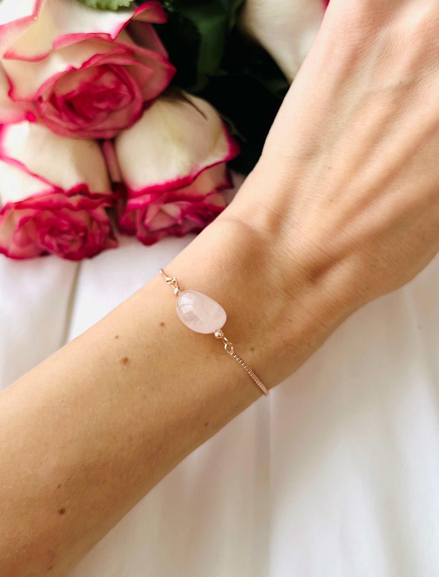 The Rose Quartz Minimalist Bracelet