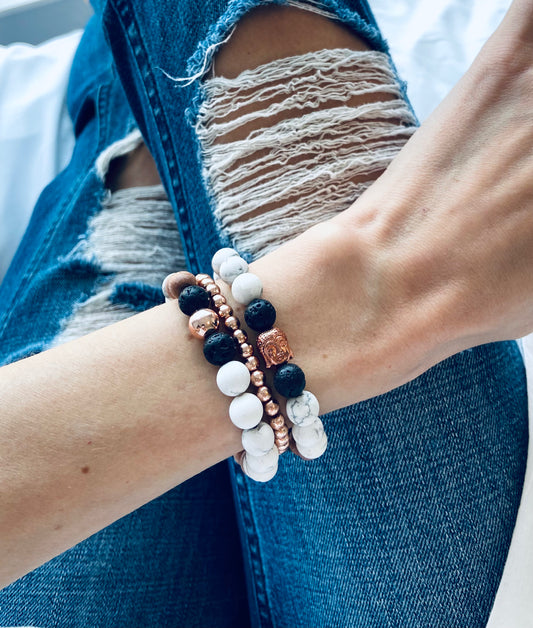 Zen Harmony Gemstone Bracelet Set.