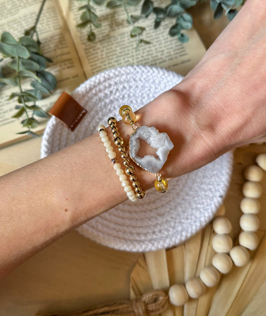 The Mellow Yellow Druzy Agate Bracelet