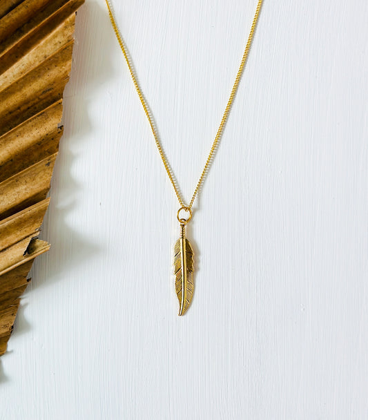 The Gold Feather Necklace
