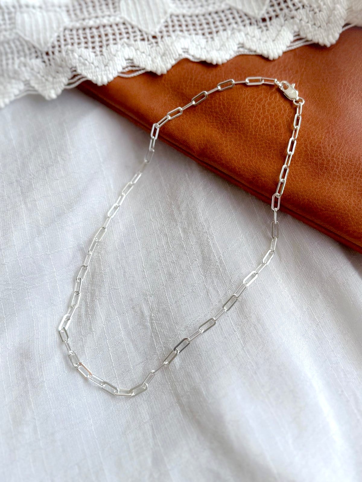 The Portia Paperclip Necklace Silver