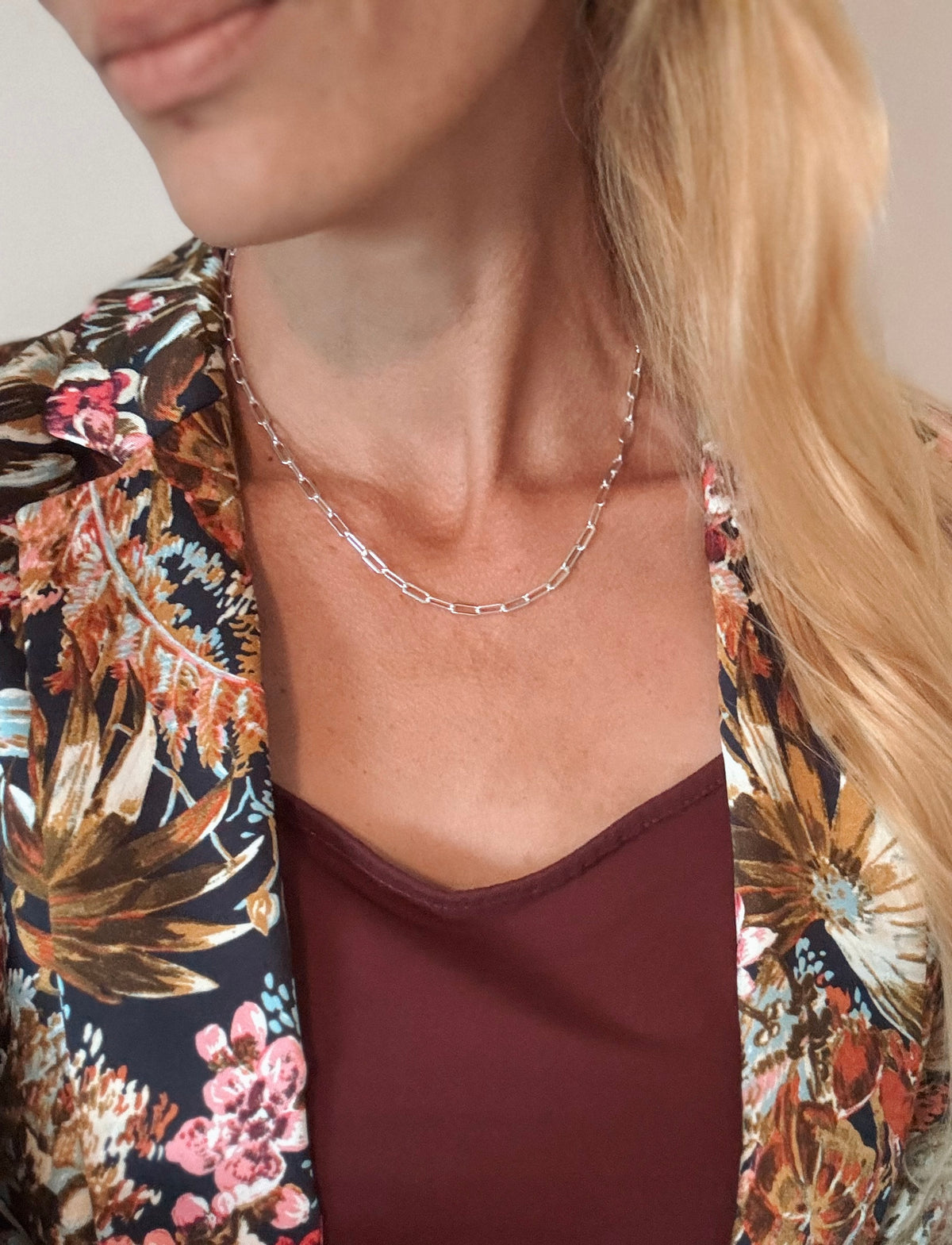 The Portia Paperclip Necklace Silver