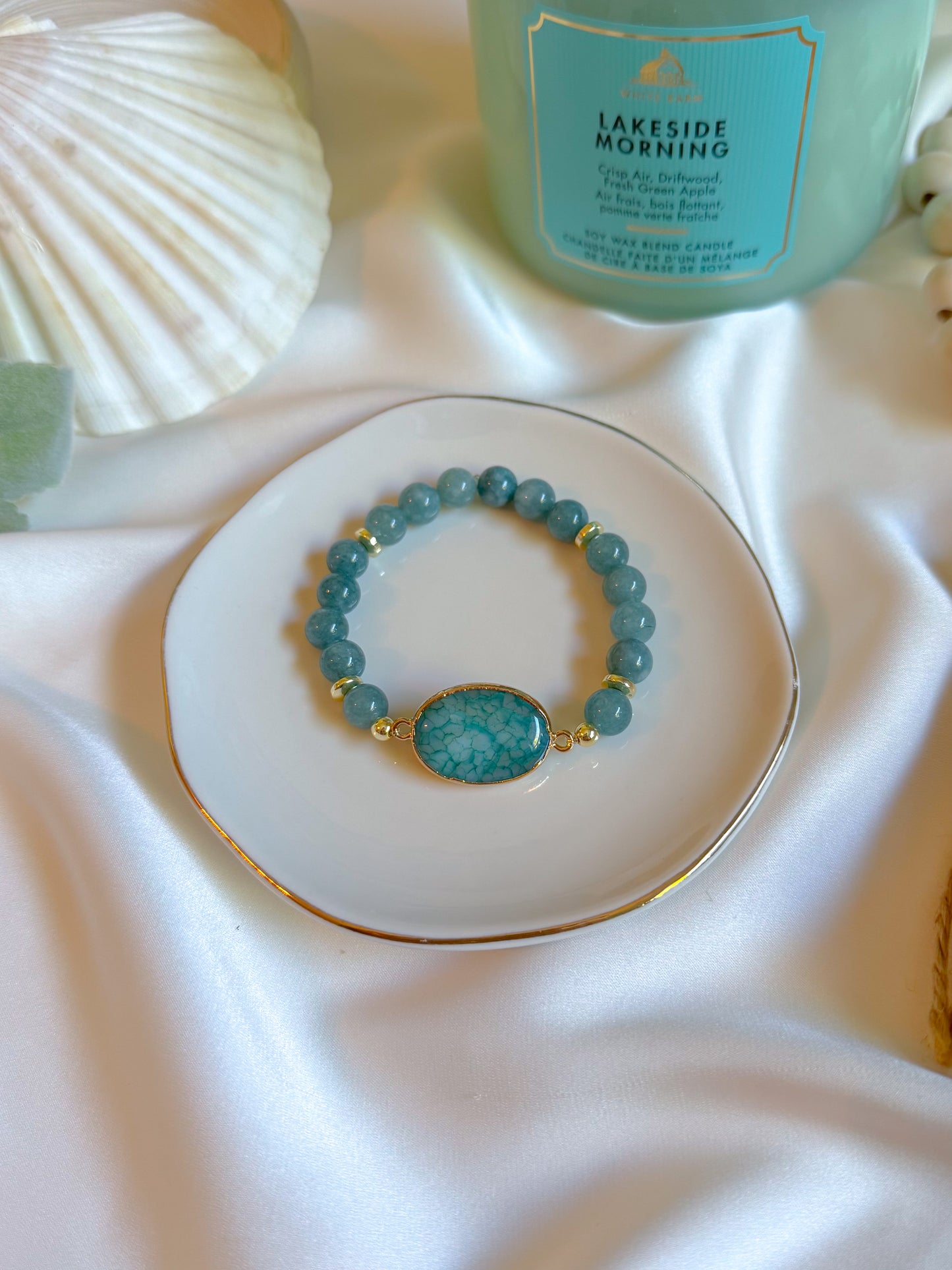 Turquoise Shell Focal Connector Bracelet