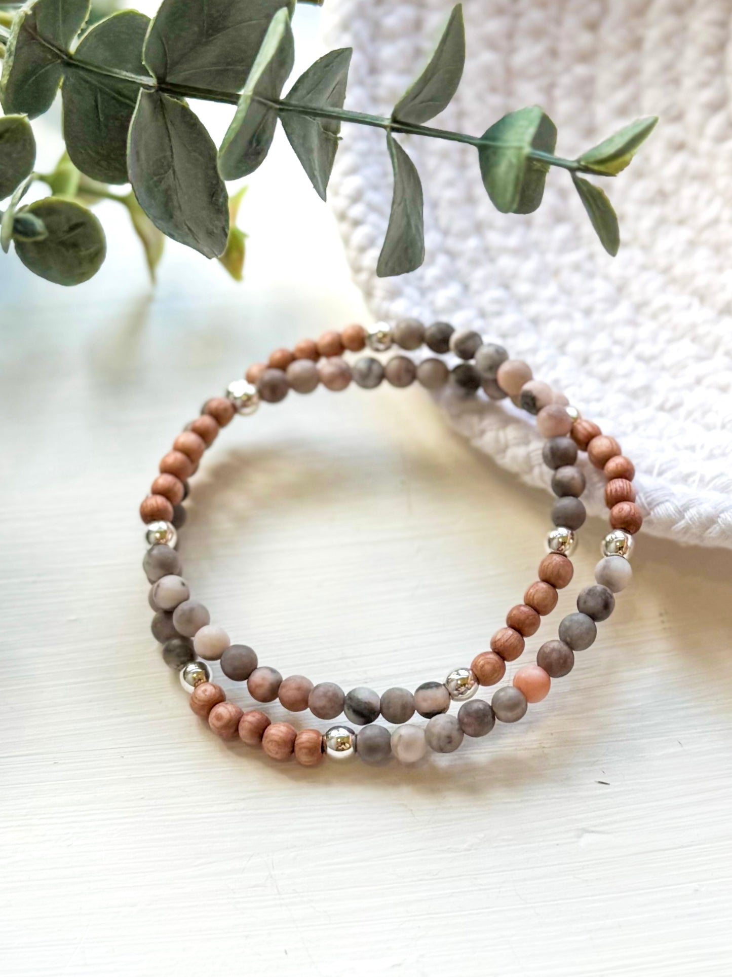 The Pink Zebra Jasper Wrap Bracelet