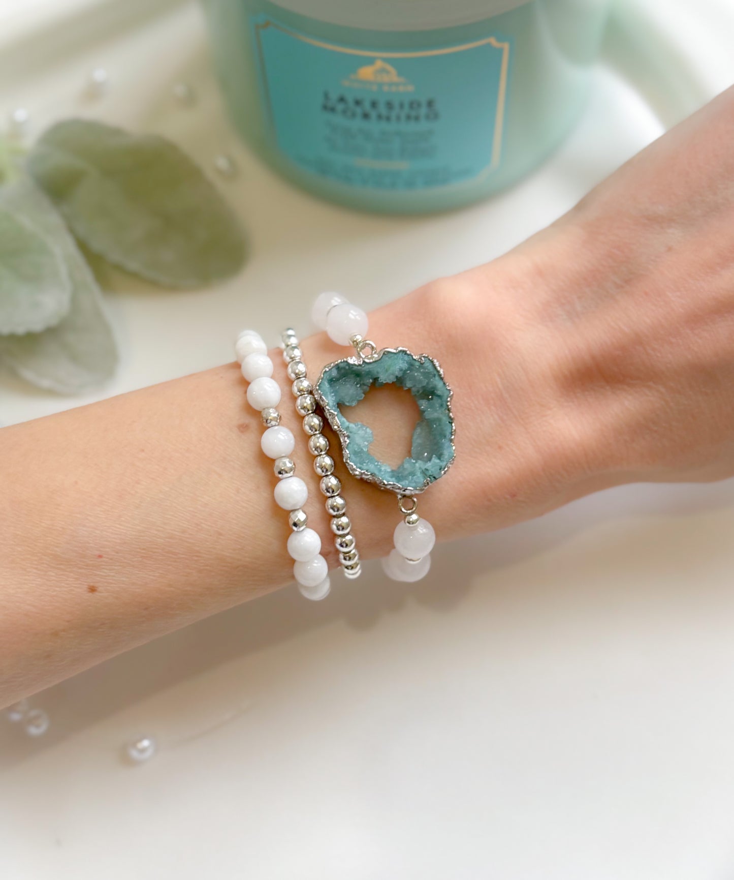 The Balancing Blue Druzy Agate Bracelet