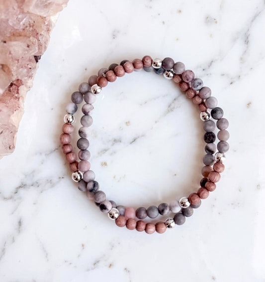 The Pink Zebra Jasper Wrap Bracelet