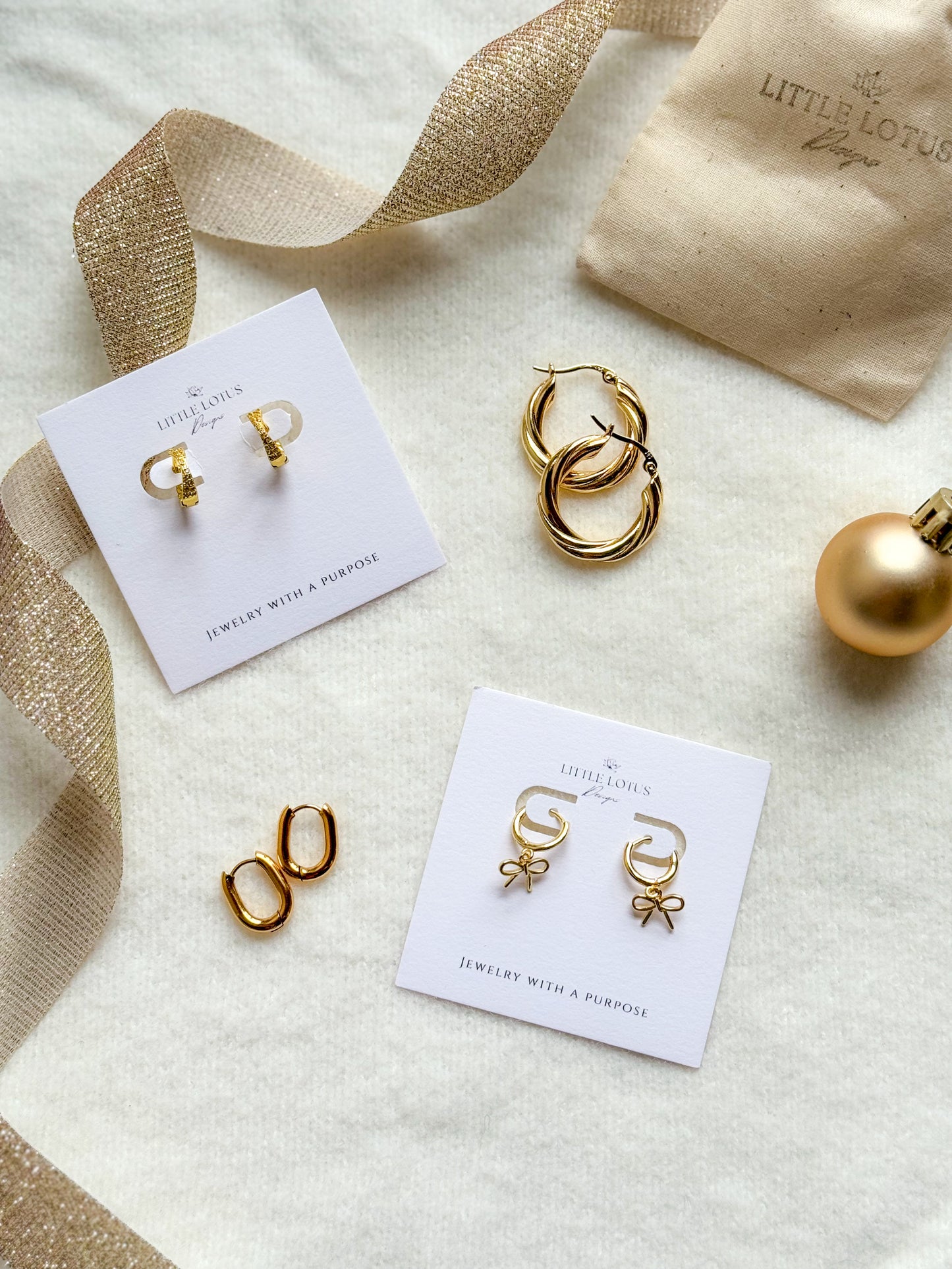 The Gold Bow Hoops