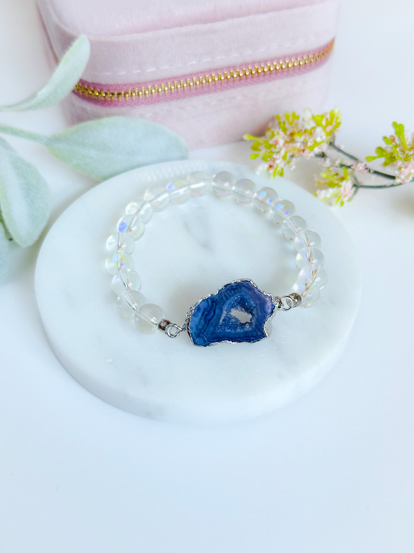 Violet Aura Geode bracelet