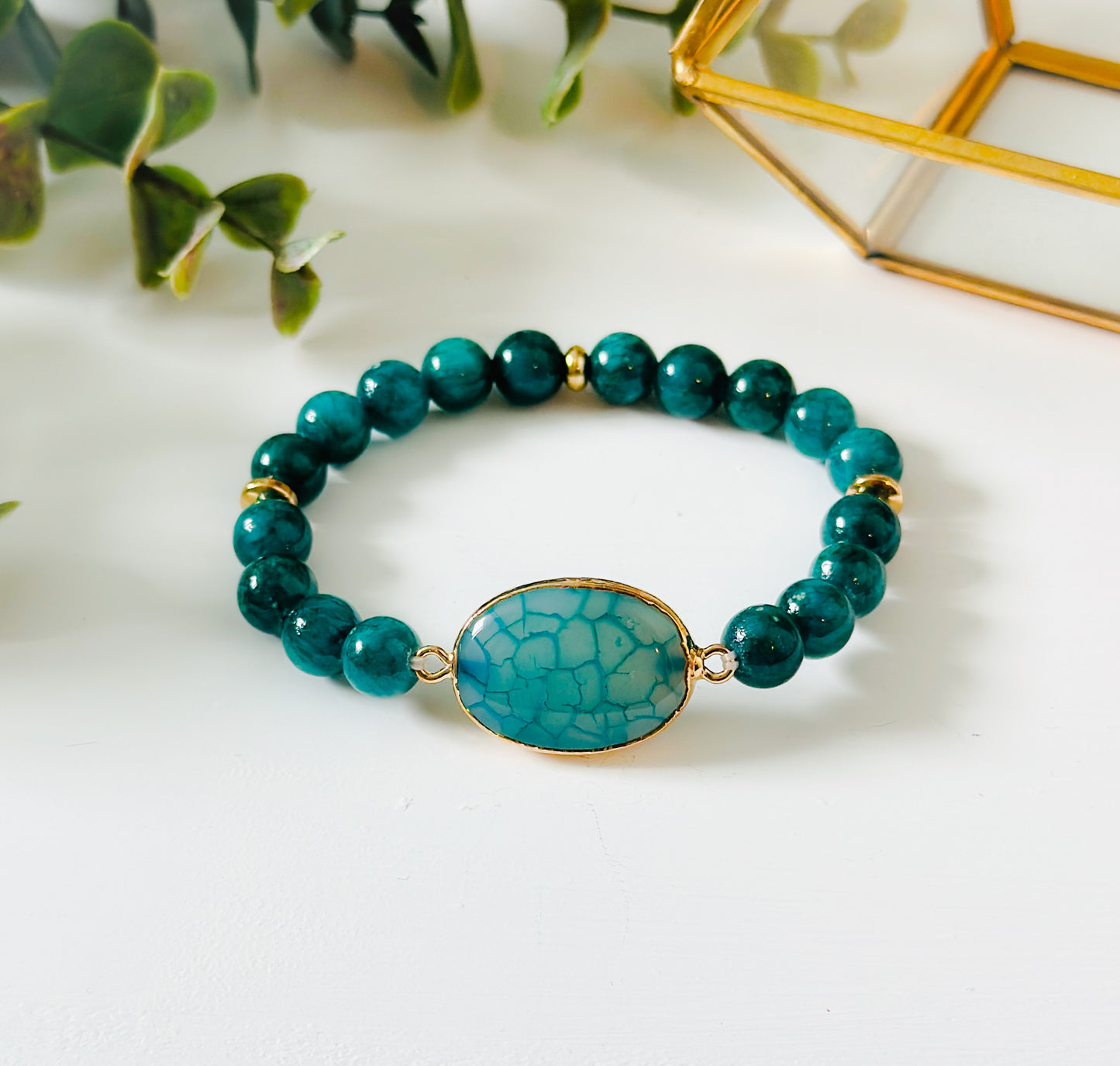 Turquoise Shell Focal Connector Bracelet