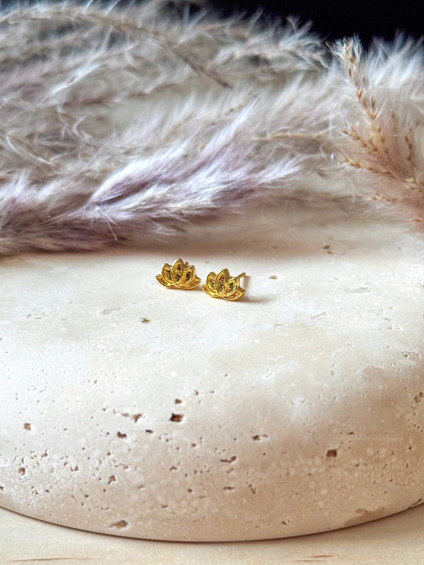 The Gold Lotus Earrings